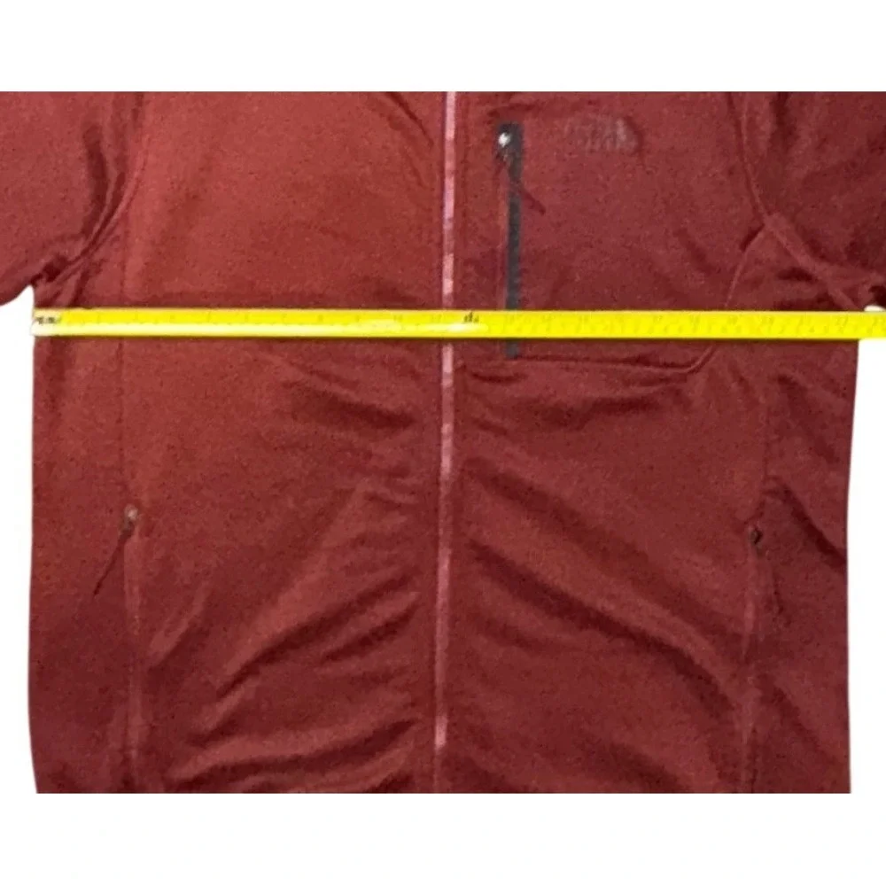 The North Face Mens Full Zip Grid‎ Fleece Jacket Burgundy Red NF0A3SO6 Large